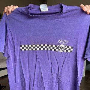 Vintage XL purple Dudley Perkins motorcycle t-shirt